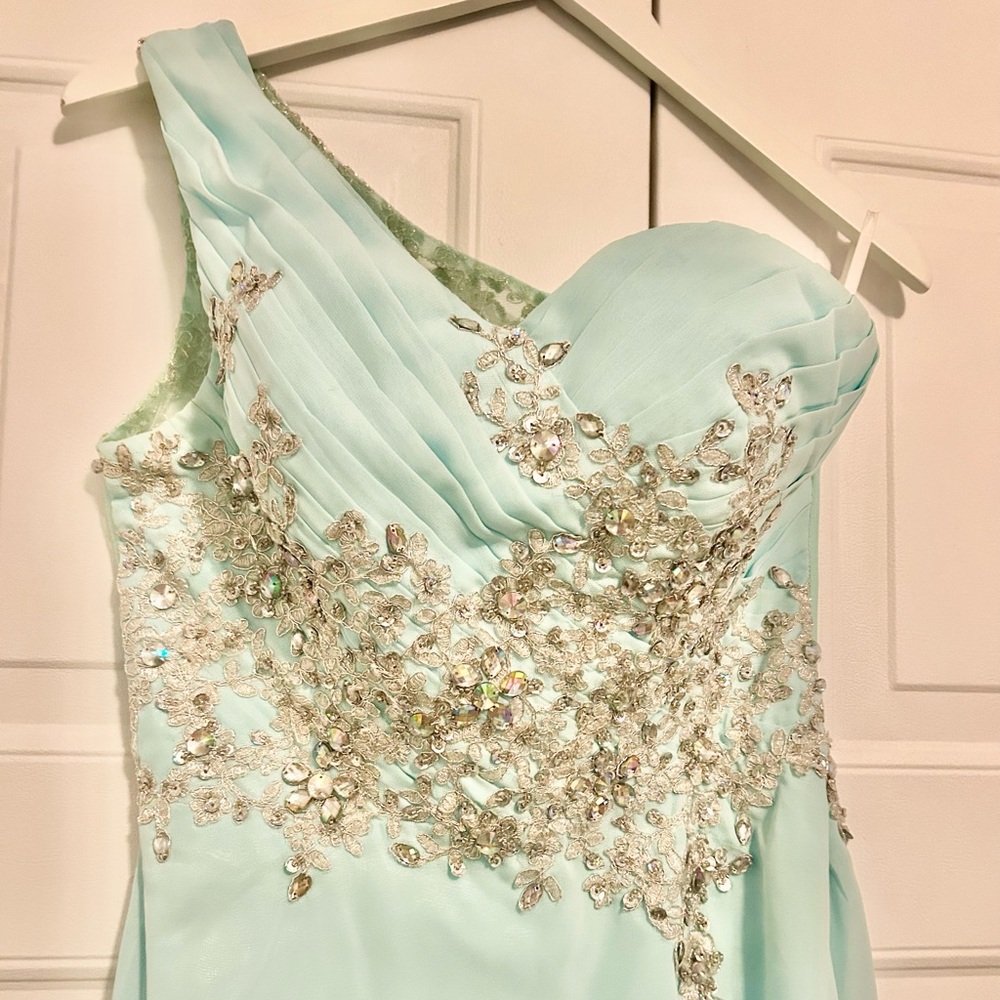 Aqua formal gown size